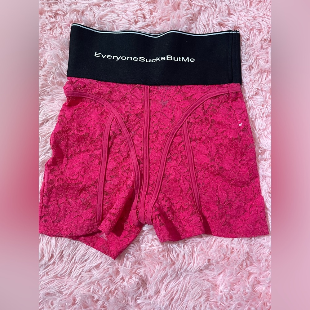 Halfheart everyone sucks but me lace shorts medium
